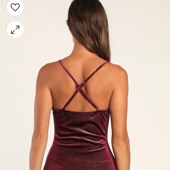 Sparkling Sweetheart Plum Purple Velvet Mini Bodycon Dress - Picture 4 of 8